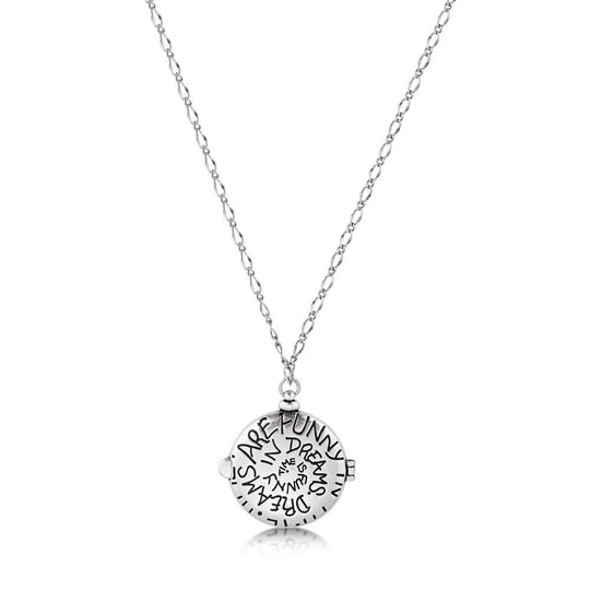 ALICE - Clock Necklace  'White Gold Plated'