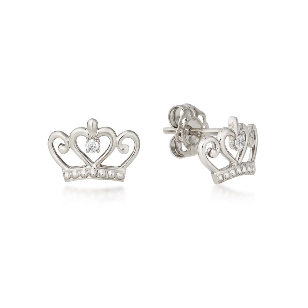 DISNEY METAL PRECIOUS - Princess Crown Earrings 'Sterling Silver'