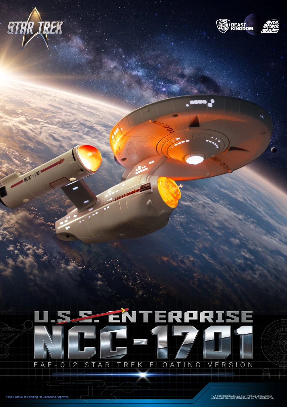 STAR TREK - U.S.S. Enterprise NCC-1701 "Floating" - Statue 8.5cm