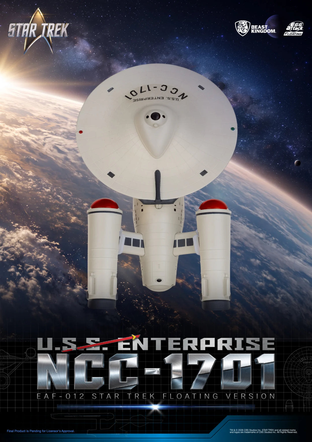 STAR TREK - U.S.S. Enterprise NCC-1701 "Floating" - Statue 8.5cm