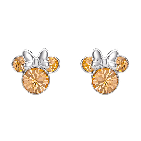 MINNIE - Stud Birthstone Earrings in Plated Brass - June