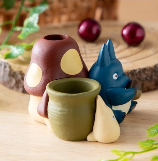 MY NEIGHBOR TOTORO - Blue & White Totoro - Figure Pen Pot 4.5cm
