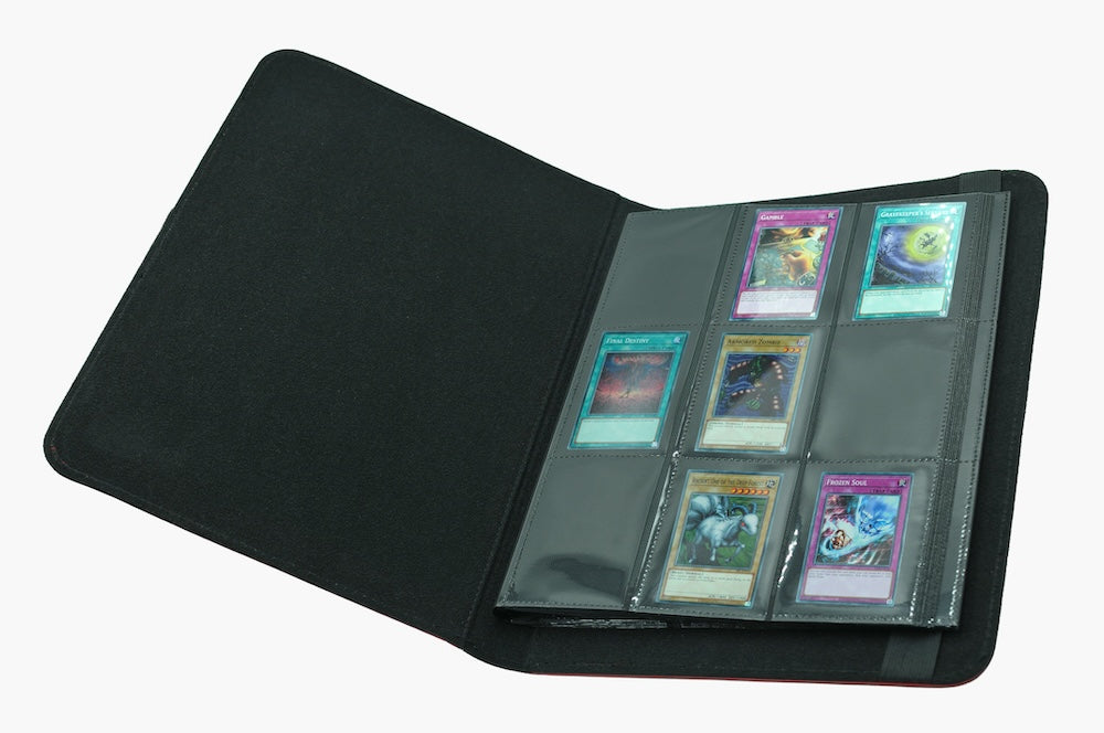 EVORETRO - Regular Card Binder 9 pocket for 360 cards w/ elastic Red