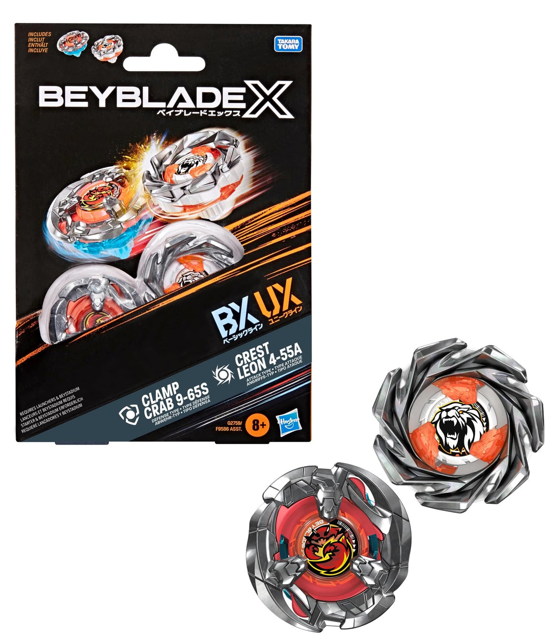 BEYBLADE X - Clamp Crab 9-65S & Crest Leon 4-55A