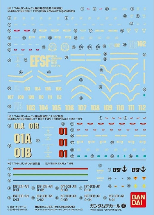 GUNDAM - GUNDAM DECAL 113 - Mobile Suit Gundam The Origin Multiuse 2
