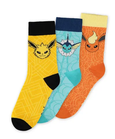 POKEMON - Eevee Evolution - Pack of 3 pairs of socks (T39-42)
