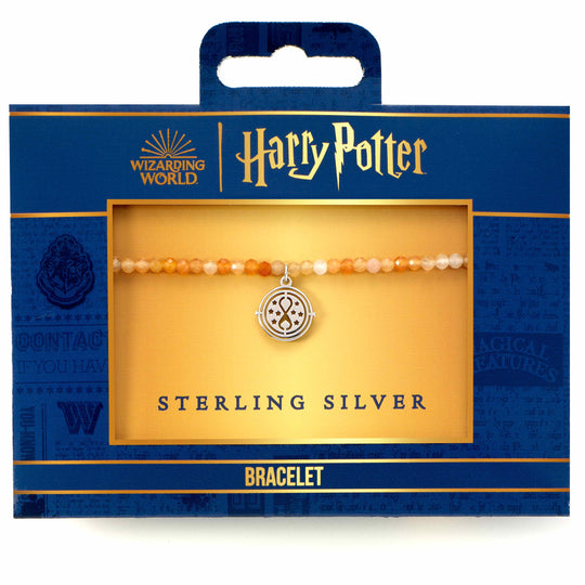 HARRY POTTER - Time Turner - Sterling Silver Charm & Pearls Bracelet