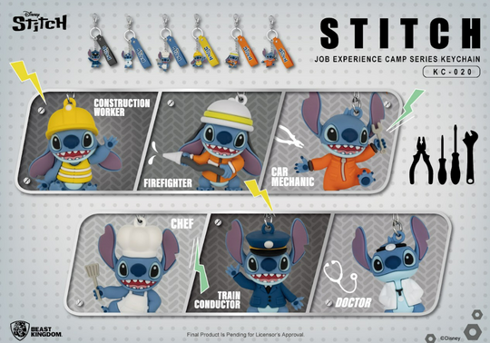 DISNEY - Stitch job experience camp series - 12 Keychain Display 4cm