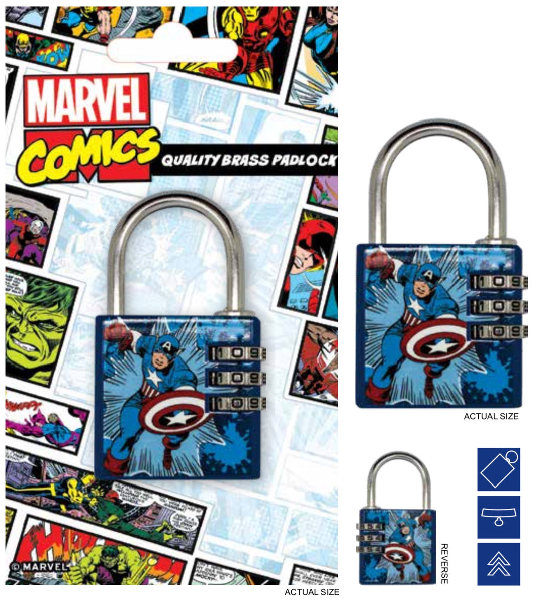 MARVEL - Brass Padlock - Captain America