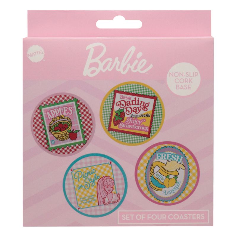 BARBIE - 4 Embossed Metal Coasters