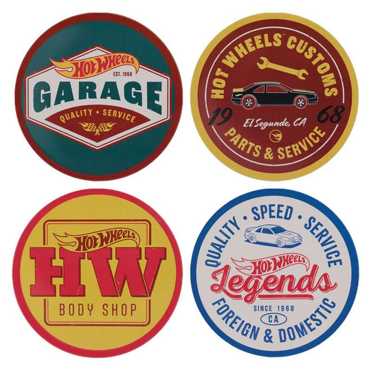 HOT WHEELS - 4 Embossed Metal Coasters