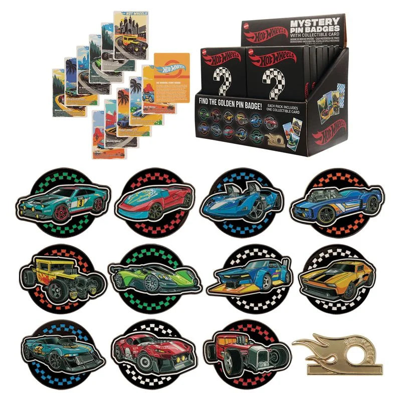 HOT WHEELS - Mystery Box of 12 Pin Badge