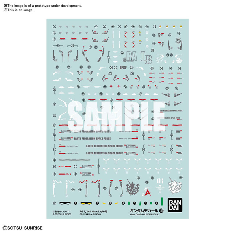 GUNDAM - Gundam Decal 132 RG 1/144 Hi-vGUNDAM - Model Kit