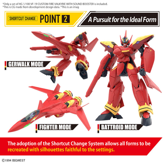 MACROSS -HG 1/100 VF-19 Custom Fire Valkyrie w/ sound Boost -Model Kit