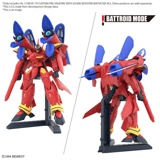 MACROSS - HG 1/100 VF-19 Custom Fire Valkyrie Water Decals - Model Kit