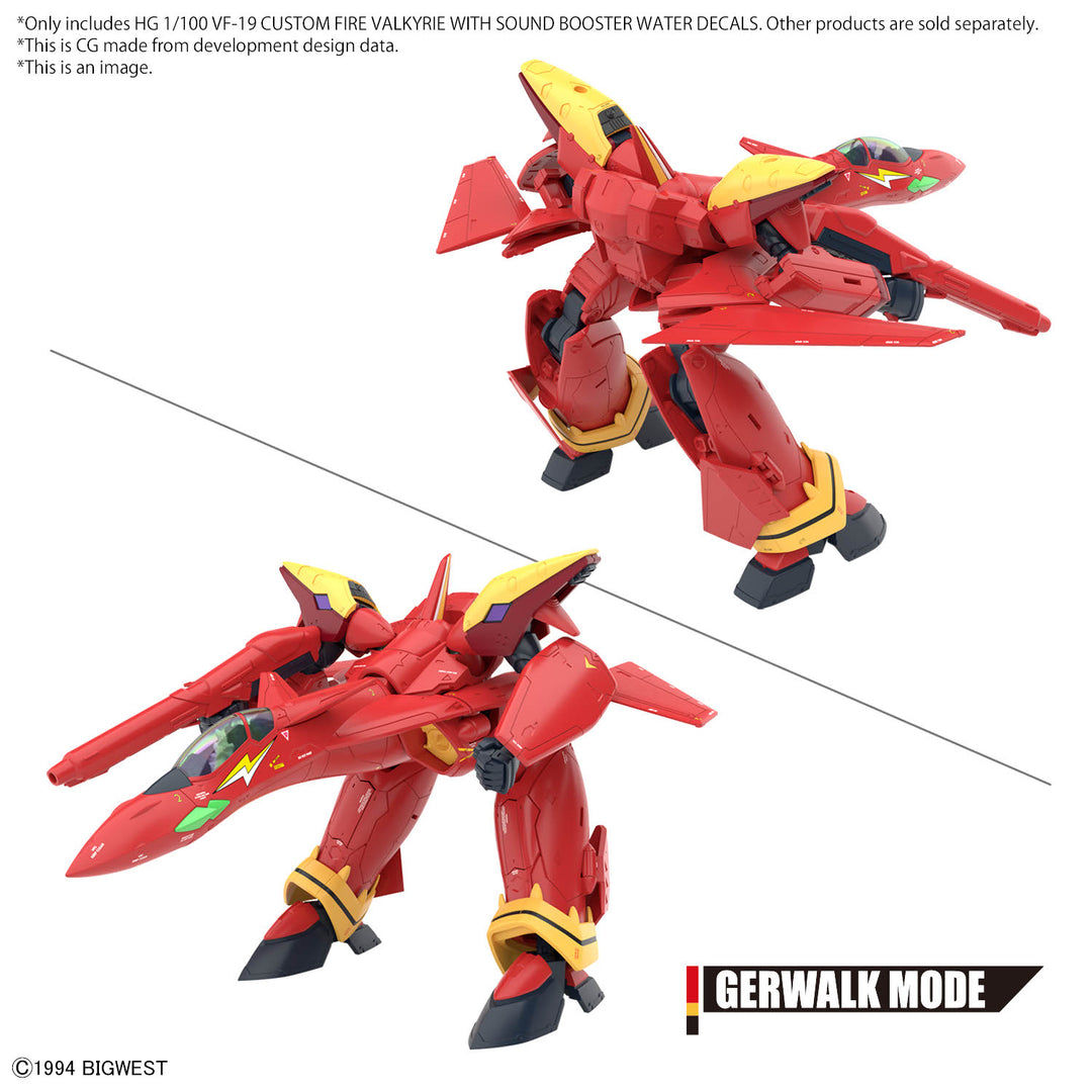 MACROSS - HG 1/100 VF-19 Custom Fire Valkyrie Water Decals - Model Kit