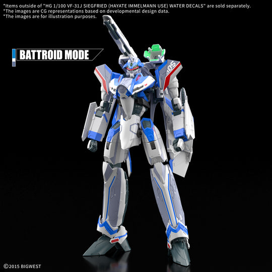 MACROSS -HG 1/100 VF-31J Siegfried (Hayate Use) Water Decal -Model Kit