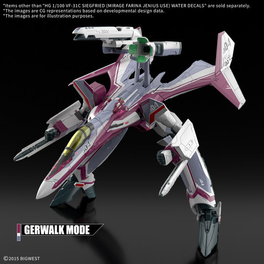 MACROSS - HG 1/100 VF-31C Siegfried (Farina Jenius) Decals - Model Kit