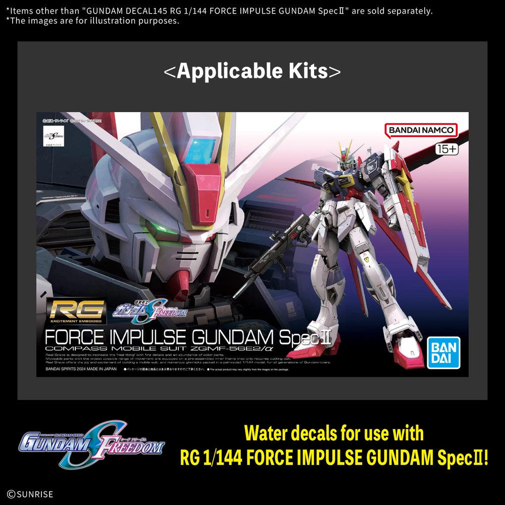 GUNDAM - Decal 145 RG 1/144 Force Impulse Gundam Spec II - Model Kit