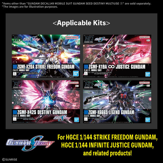 GUNDAM - Decal 149 Gundam Seed Destiny Multiuse 1 - Model Kit