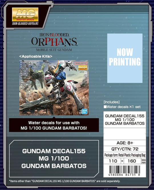GUNDAM - Decal 155 MG 1/100 Gundam Barbatos - Model Kit