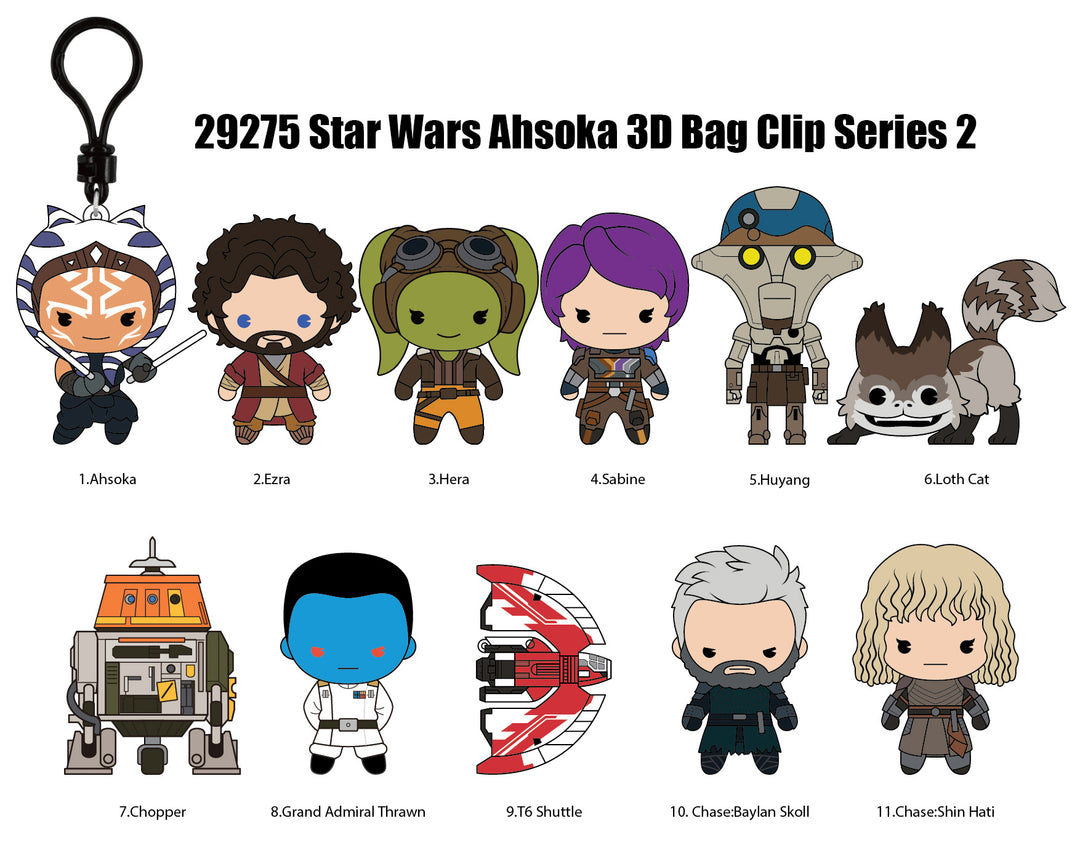 STAR WARS AHSOKA - Series 2 - 3D Foam Bag Clip (Display 24 Pcs)