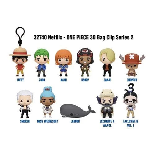 ONE PIECE NETFLIX - Series 2 - 3D Foam Bag Clip (Display 24 Pcs)