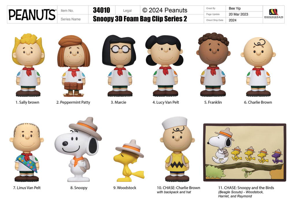 SNOOPY - Series 2 - 3D Foam Bag Clip (Display 24 Pcs)