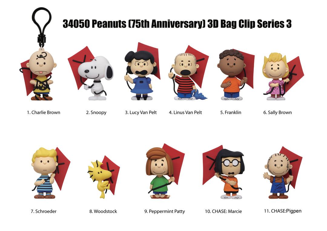 SNOOPY - Series 3 - 3D Foam Bag Clip (Display 24 Pcs)