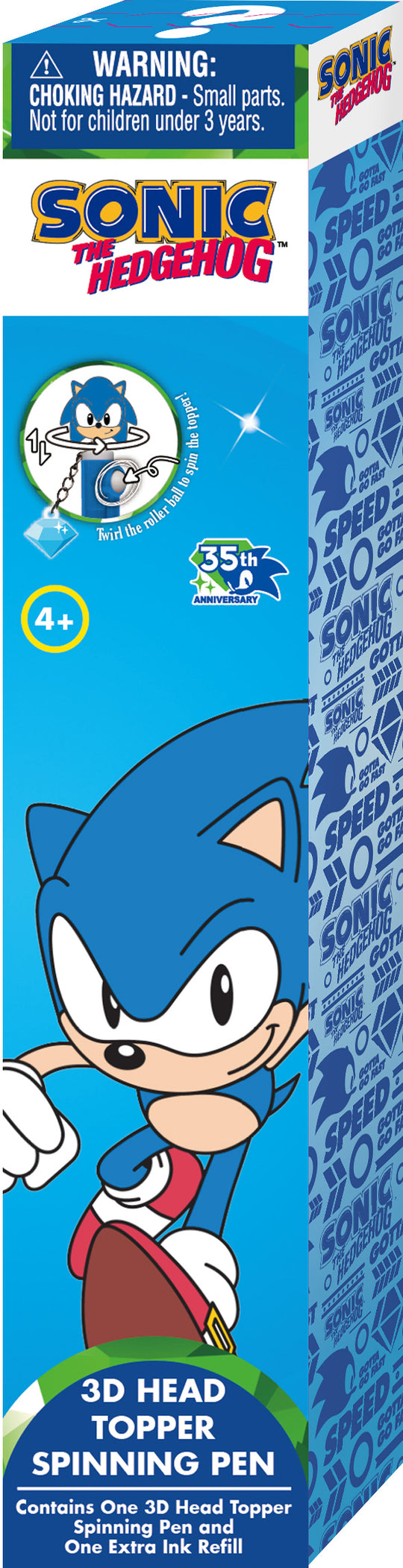 SONIC - 3D Head Topper Spinning Pen (Display of 12 pcs)