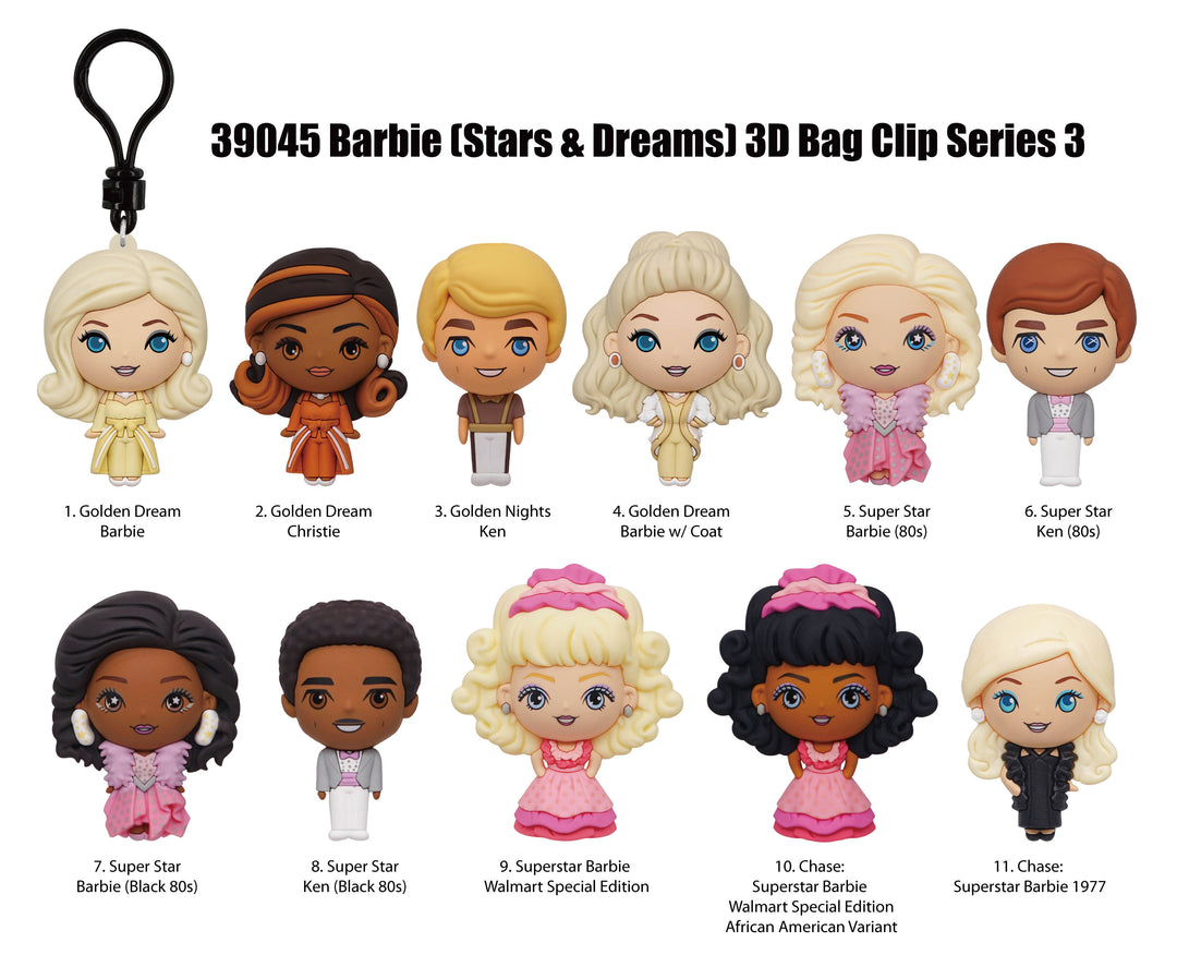 BARBIE - Series 3 - 3D Foam Bag Clip (Display 24 Pcs)