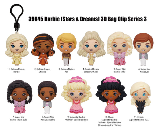 BARBIE - Series 3 - 3D Foam Bag Clip (Display 24 Pcs)