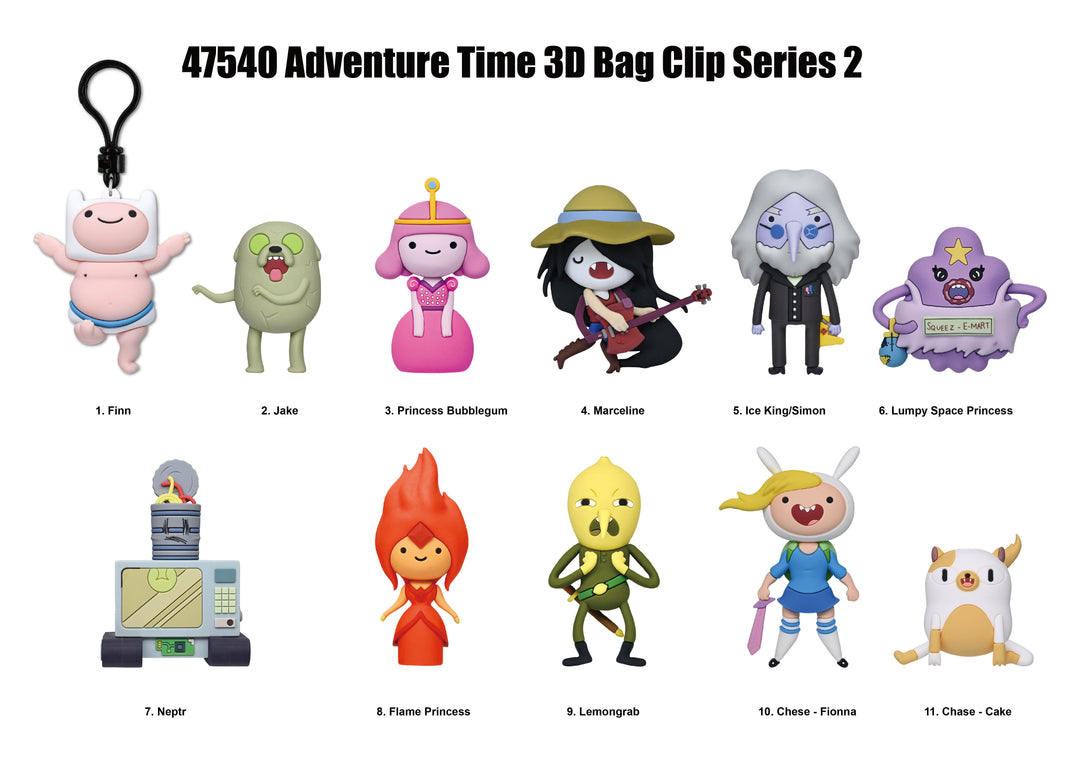 ADVENTURE TIME - Series 2 - 3D Foam Bag Clip (Display 24 Pcs)