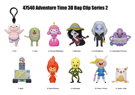 ADVENTURE TIME - Series 2 - 3D Foam Bag Clip (Display 24 Pcs)