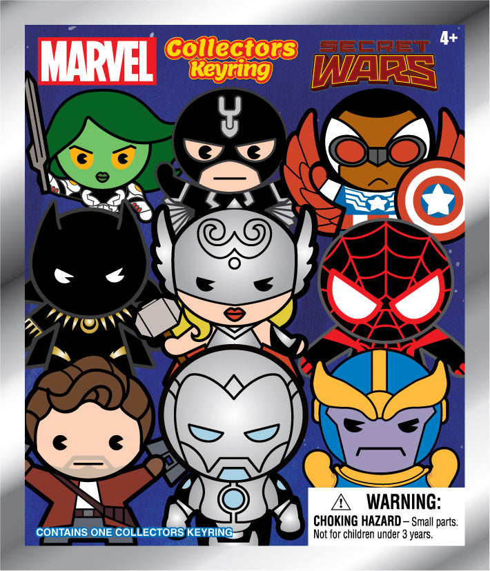 MARVEL SECRET WARS - Series 1 - 3D Foam Bag Clip (Display 24 Pcs)