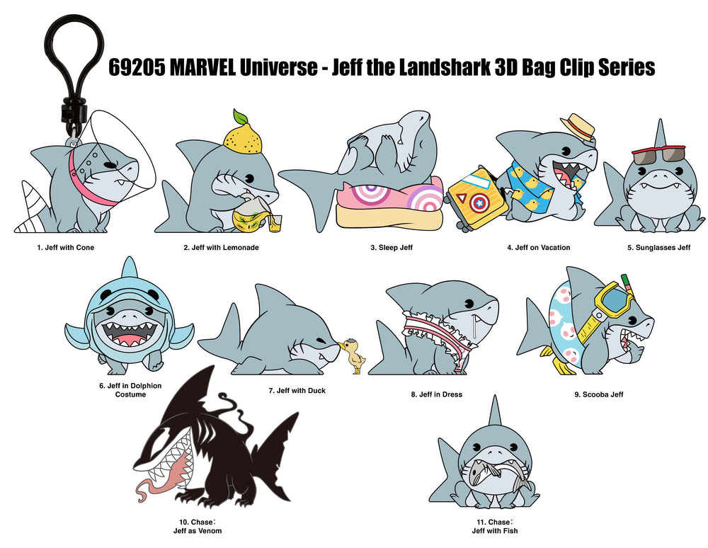 MARVEL RIVALS - Jeff Series 17 - 3D Foam Bag Clip (Display 24 Pcs)