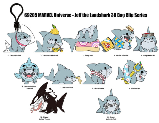 MARVEL RIVALS - Jeff Series 17 - 3D Foam Bag Clip (Display 24 Pcs)