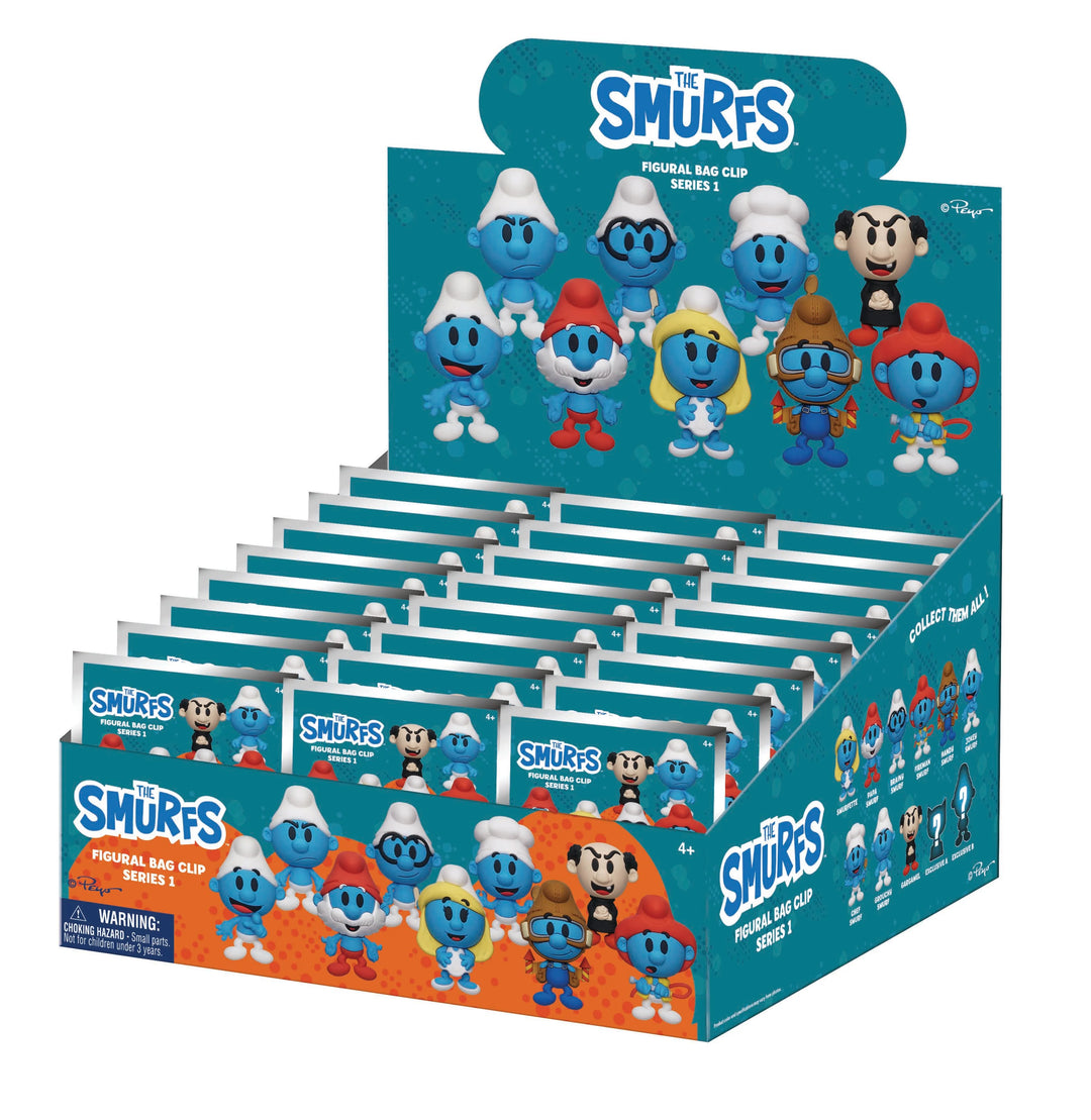 THE SMURFS - Series 1 - 3D Foam Bag Clip (Display 24 Pcs)