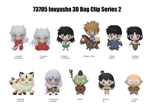 INUYASHA (25TH ANNIV.) - Series 2 - 3D Foam Bag Clip (Display 24 Pcs)