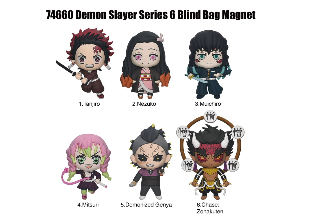 DEMON SLAYER - Serie 6 -3D Foam Magnets in blind bags (Display 12 Pcs)