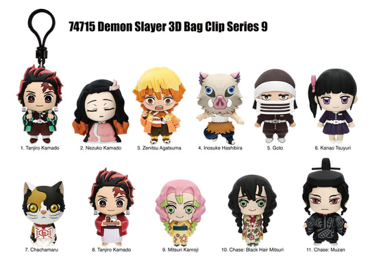 DEMON SLAYER - Series 9 - 3D Foam Bag Clip (Display 24 Pcs)