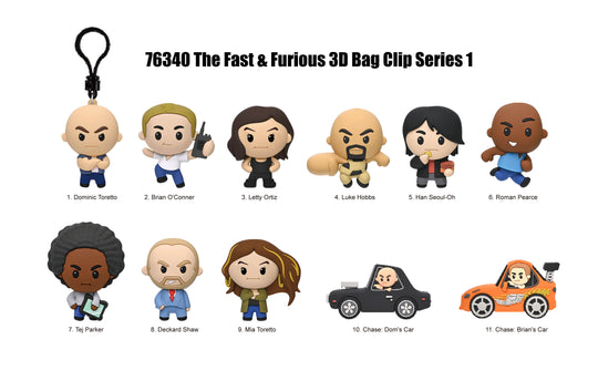 FAST & FURIOUS 25TH AN. - Series 1 - 3D Foam Bag Clip (Display 24 Pcs)