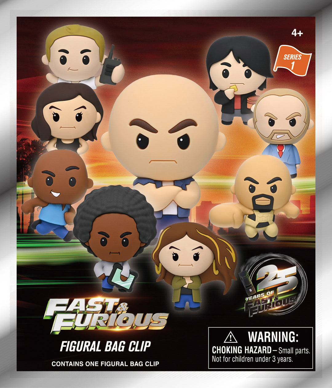 FAST & FURIOUS 25TH AN. - Series 1 - 3D Foam Bag Clip (Display 24 Pcs)
