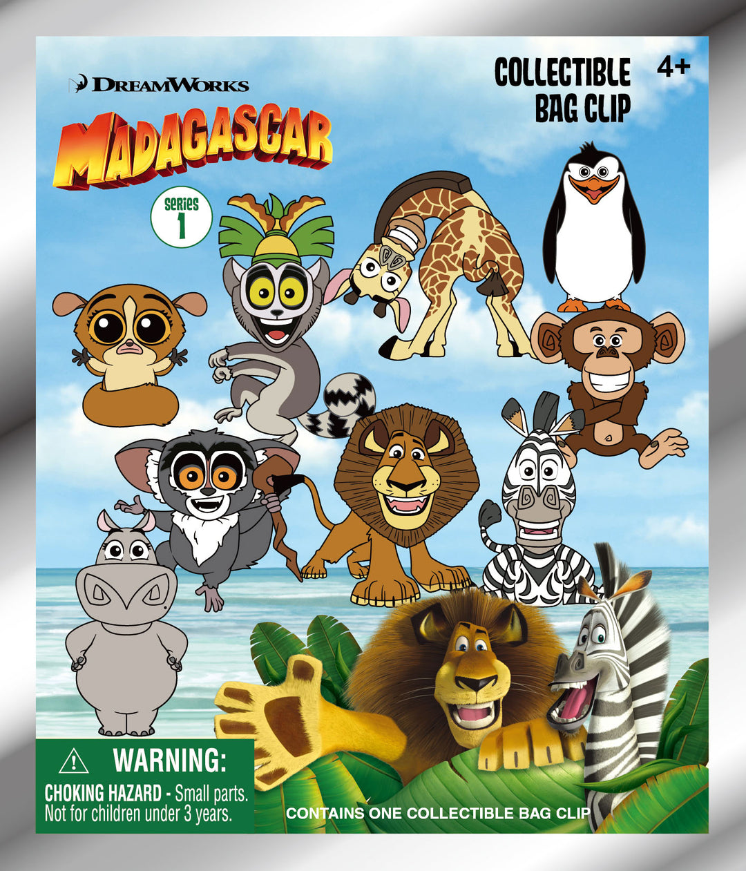 MADAGASCAR - Series 1 - 3D Foam Bag Clip (Display 24 Pcs)
