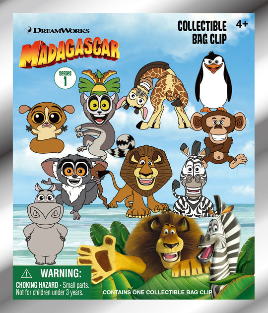 MADAGASCAR - Series 1 - 3D Foam Bag Clip (Display 24 Pcs)