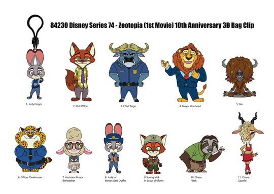 ZOOTOPIA - Series 73 - 3D Foam Bag Clip (Display 24 Pcs)