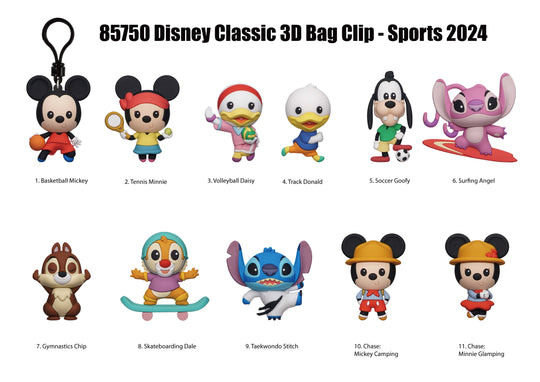 DISNEY SPORTS - Series 55 - 3D Foam Bag Clip (Display 24 Pcs)