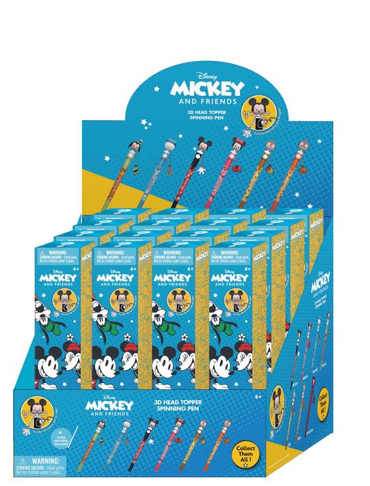 MICKEY AND FRIENDS -3D Head Topper Spinning Pen (Display of 16 pieces)