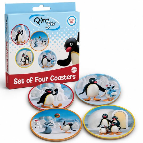 PINGU - 4 Embossed Metal Coasters