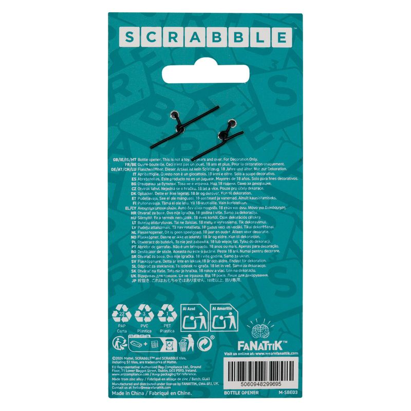 SCRABBLE - Cheers - Limited Edition Bottle Opener